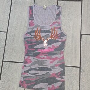 Kavio Girls With Guns Pink Camo Ribbed Tank Top Girls Hunt Too XL